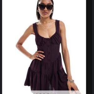 ASOS DESIGN L Tall bustier smock romper oxblood